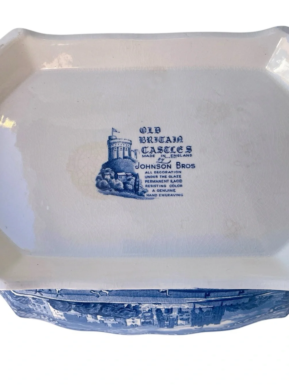Vintage Johnson Bros "Old Britain Castles" Blue Ironstone Tureen Set- England - Picture 9 of 10
